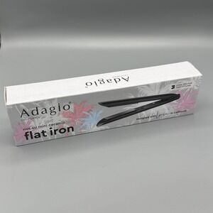 Adagio California Not So Mini Ceramic Flat Iron Black A10HSM-B1 Dual Voltage NEW